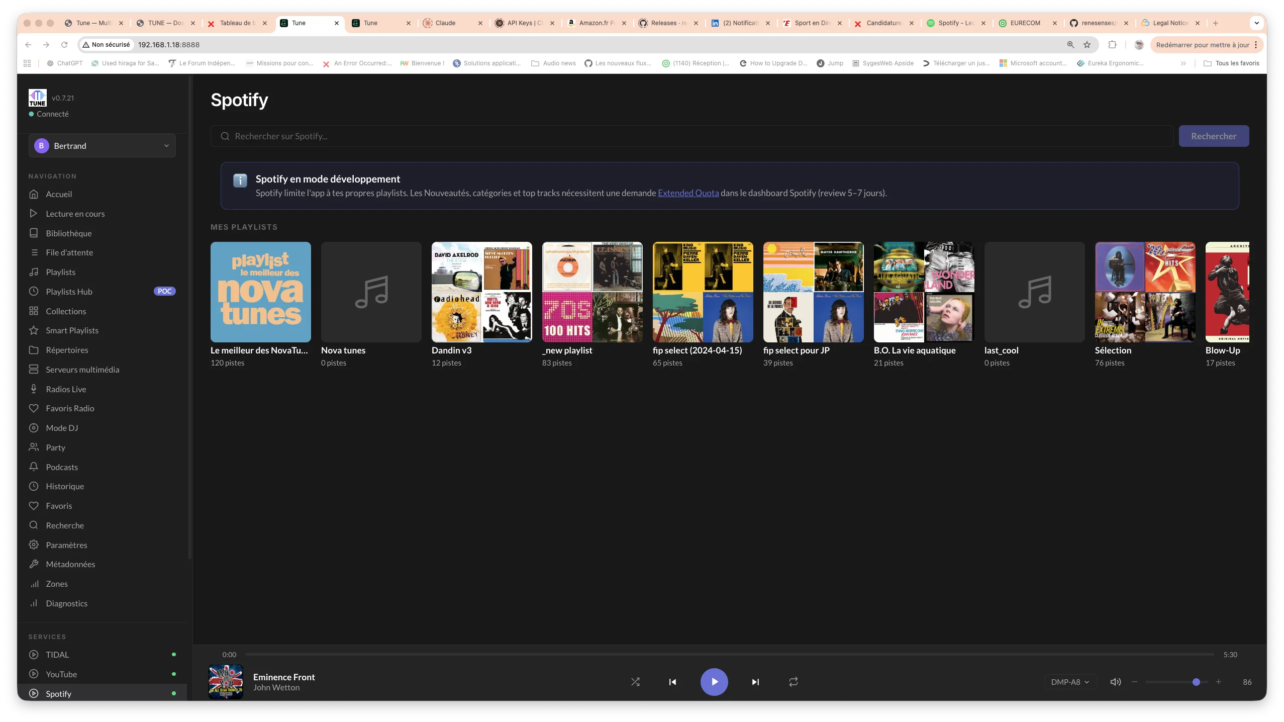 Spotify dans Tune
